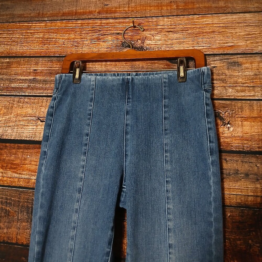 Soft Surroundings Jeans S Pull On Mid Rise Skinny Ankle Blue Denim Stretch - Picture 4 of 7
